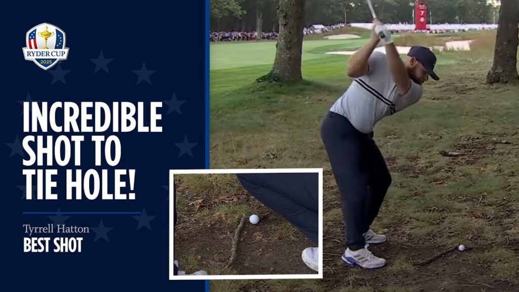 Tyrrell Hatton’s Unreal Recovery with Branch in Front of Ball | 2025 Ryder Cup Tyrrell Hatton’s Unreal Recovery with Branch in Front of Ball | 2025 Ryder Cup