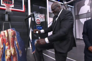 Shaq destroys the set after Ernie’s anatomy game 🤣 | Inside the NBA