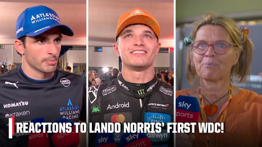 Lando Norris on winning his FIRST WDC 🏆 + REACTIONS from Carlos Sainz & Lando’s mom! 🥹 | ESPN F1 Lando Norris on winning his FIRST WDC 🏆 + REACTIONS from Carlos Sainz & Lando’s mom! 🥹 | ESPN F1